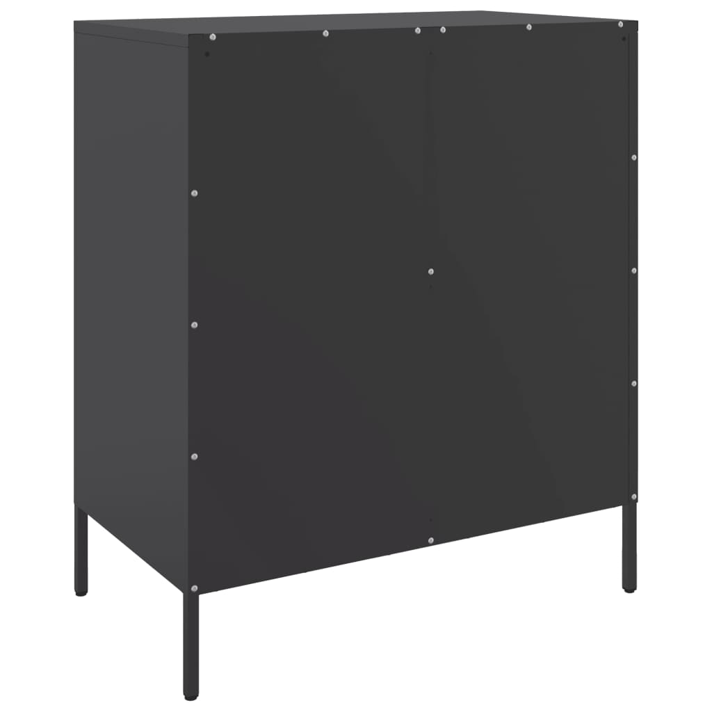 Dressoir 68x39x79 cm staal zwart is nu te koop bij PeponiXL, paradijselijk wonen!