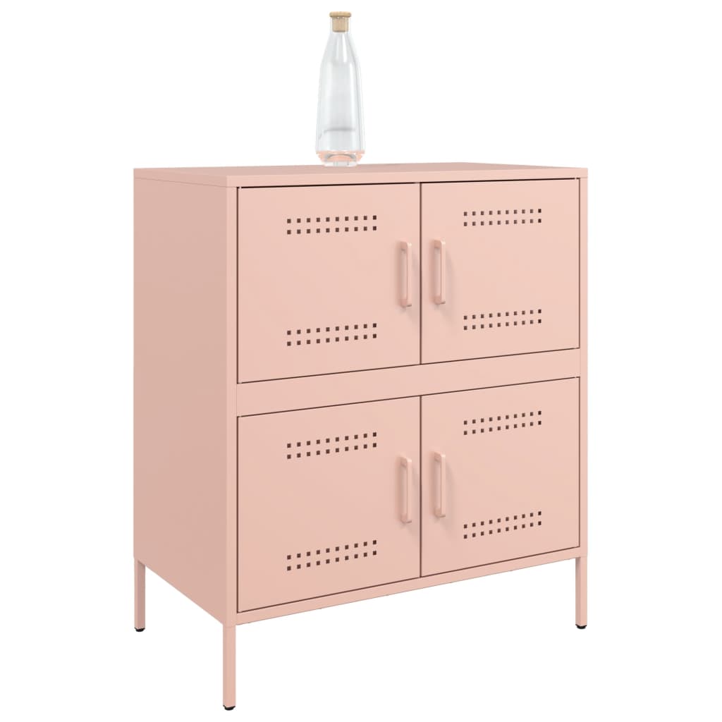 Dressoir 68x39x79 cm staal roze is nu te koop bij PeponiXL, paradijselijk wonen!