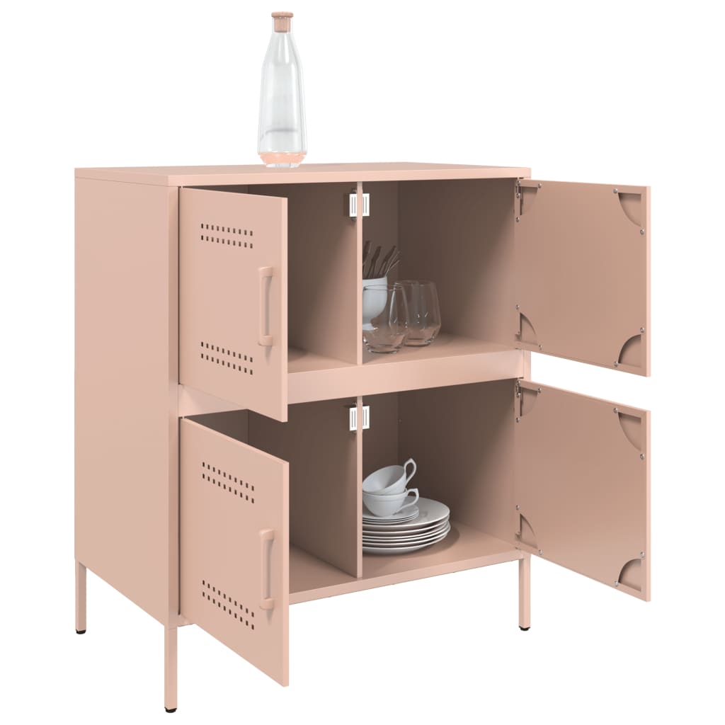 Dressoir 68x39x79 cm staal roze is nu te koop bij PeponiXL, paradijselijk wonen!