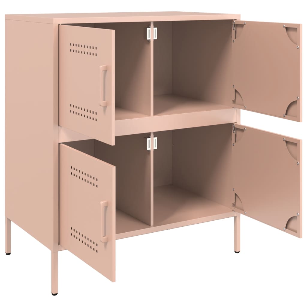 Dressoir 68x39x79 cm staal roze is nu te koop bij PeponiXL, paradijselijk wonen!