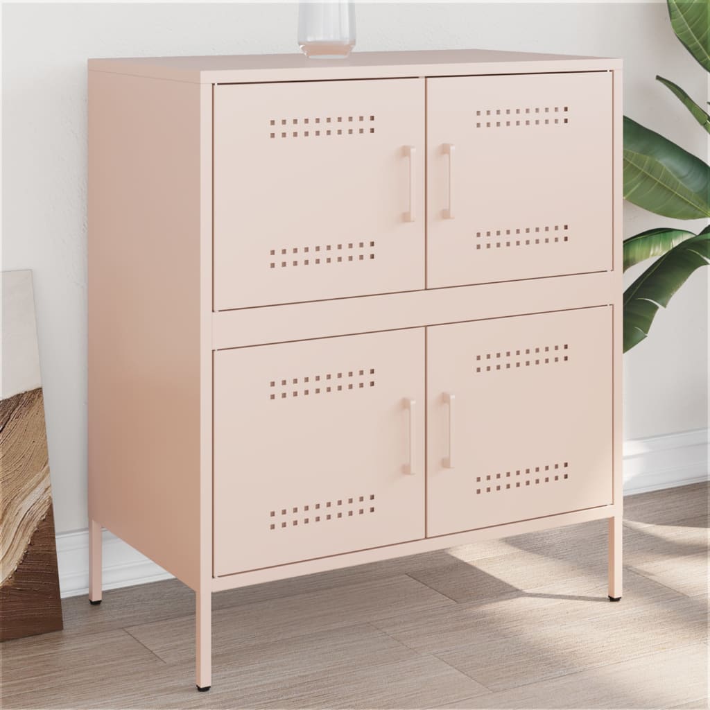 Dressoir 68x39x79 cm staal roze is nu te koop bij PeponiXL, paradijselijk wonen!