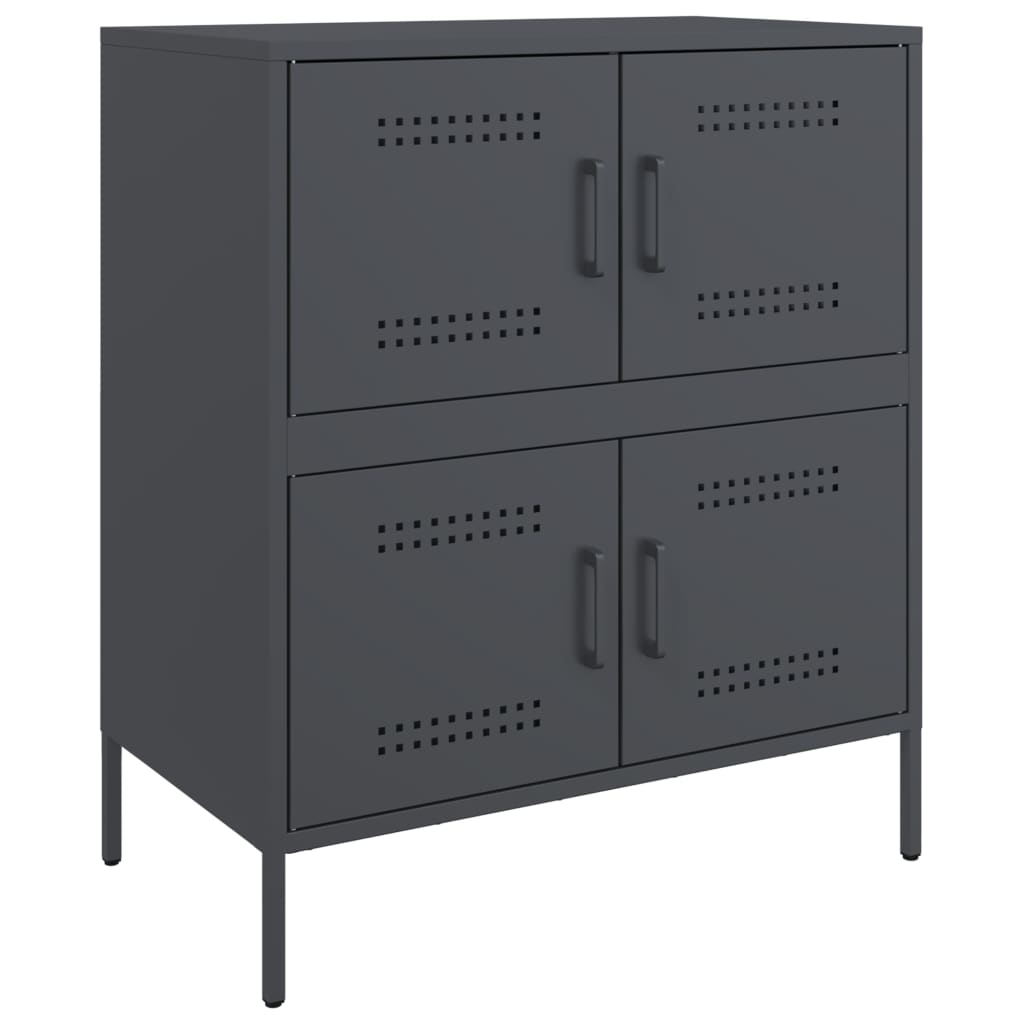 Dressoir 68x39x79 cm staal antracietkleurig is nu te koop bij PeponiXL, paradijselijk wonen!