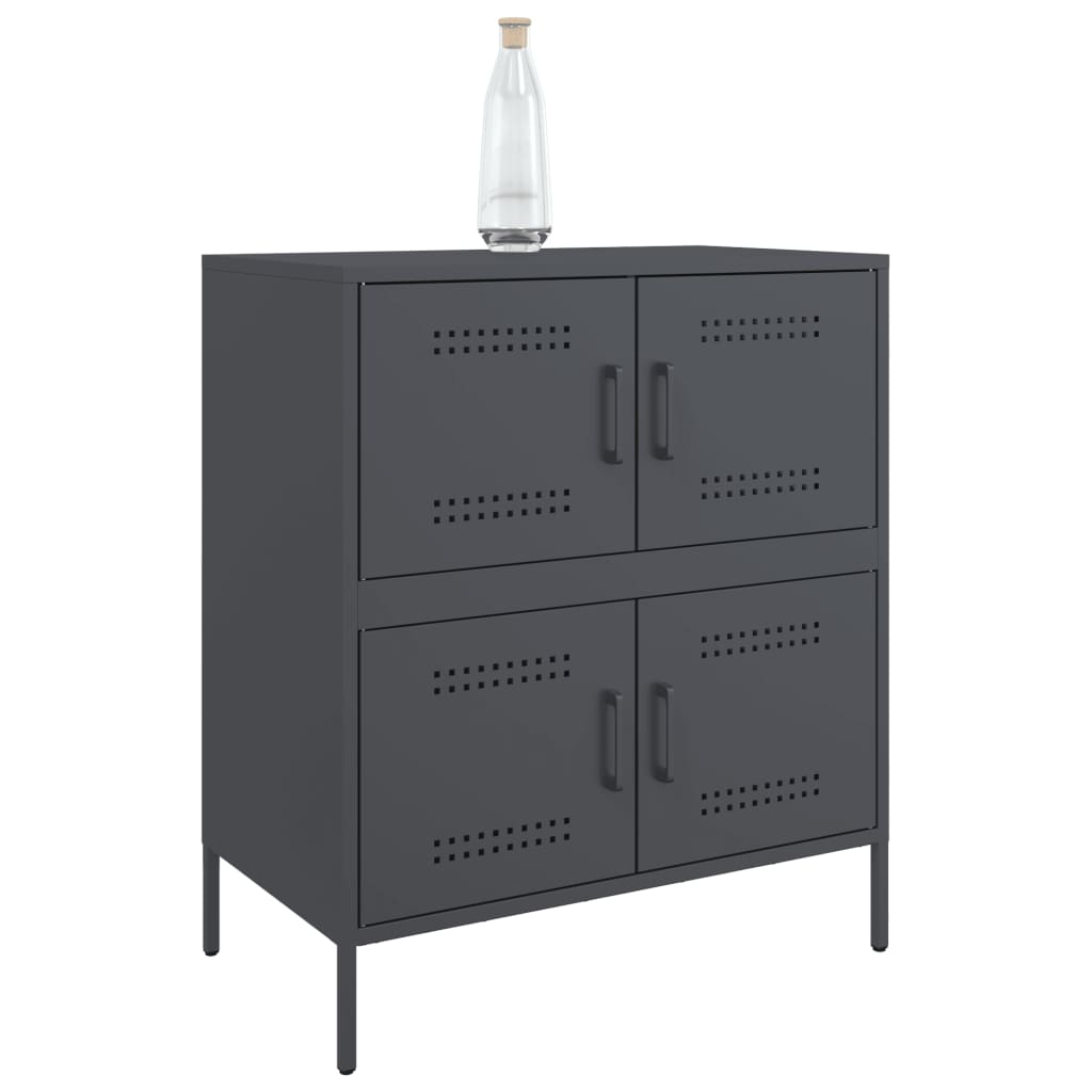 Dressoir 68x39x79 cm staal antracietkleurig is nu te koop bij PeponiXL, paradijselijk wonen!