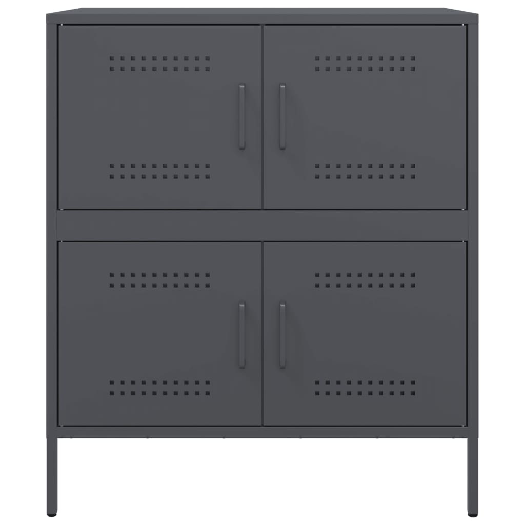 Dressoir 68x39x79 cm staal antracietkleurig is nu te koop bij PeponiXL, paradijselijk wonen!