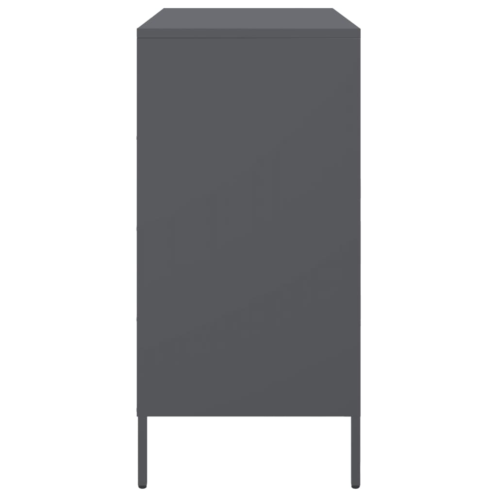 Dressoir 68x39x79 cm staal antracietkleurig is nu te koop bij PeponiXL, paradijselijk wonen!