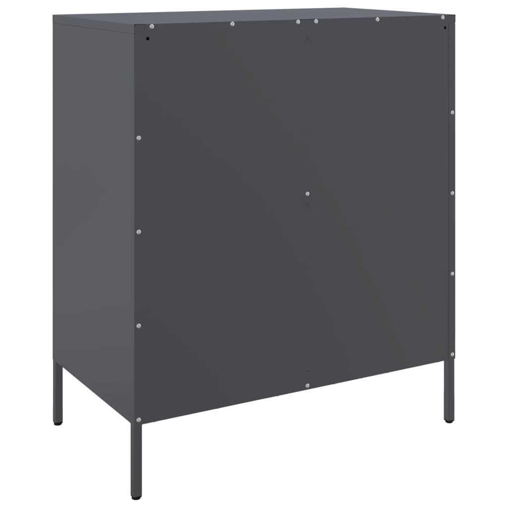 Dressoir 68x39x79 cm staal antracietkleurig is nu te koop bij PeponiXL, paradijselijk wonen!