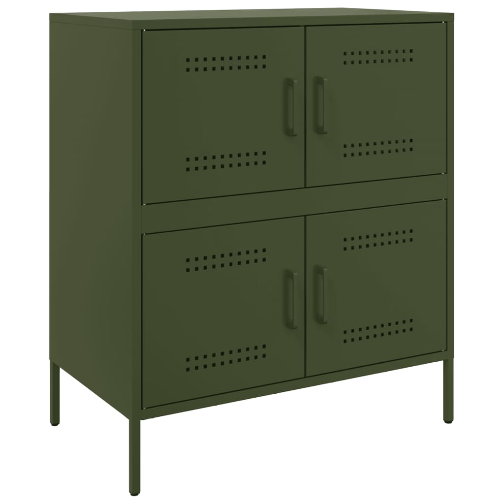 Dressoir 68x39x79 cm staal olijfgroen is nu te koop bij PeponiXL, paradijselijk wonen!