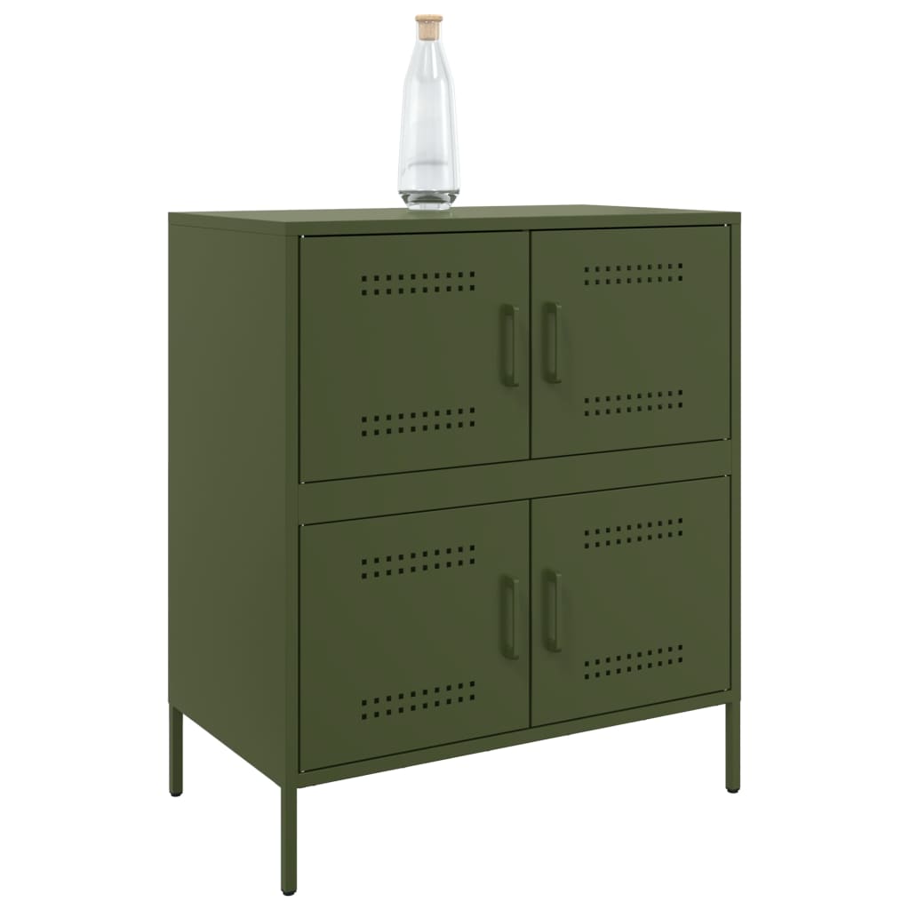 Dressoir 68x39x79 cm staal olijfgroen is nu te koop bij PeponiXL, paradijselijk wonen!