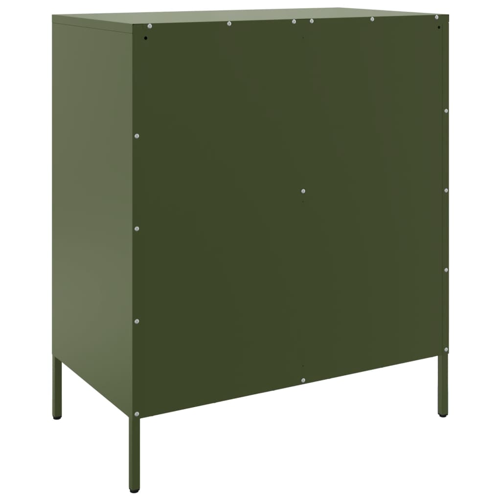 Dressoir 68x39x79 cm staal olijfgroen is nu te koop bij PeponiXL, paradijselijk wonen!