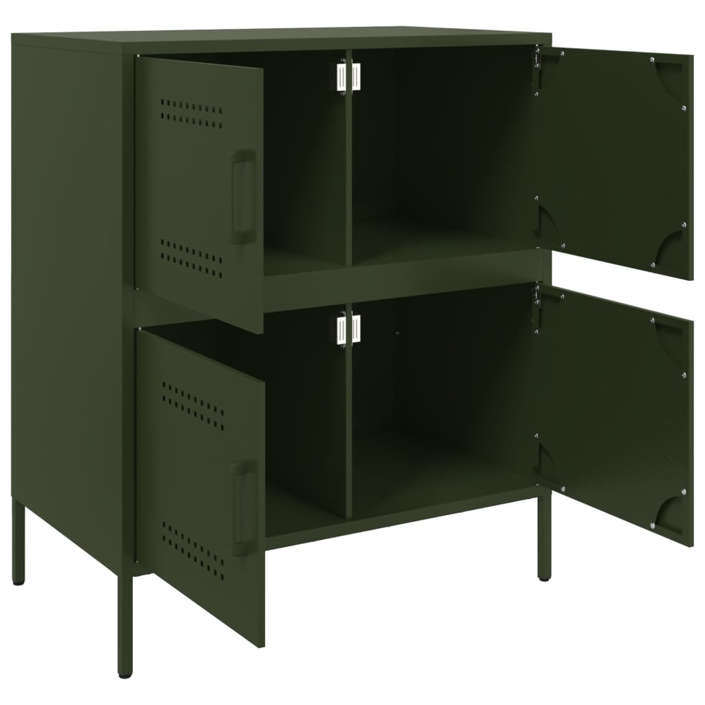 Dressoir 68x39x79 cm staal olijfgroen is nu te koop bij PeponiXL, paradijselijk wonen!