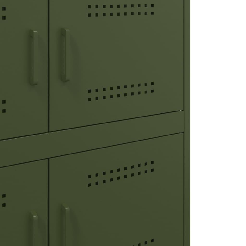 Dressoir 68x39x79 cm staal olijfgroen is nu te koop bij PeponiXL, paradijselijk wonen!