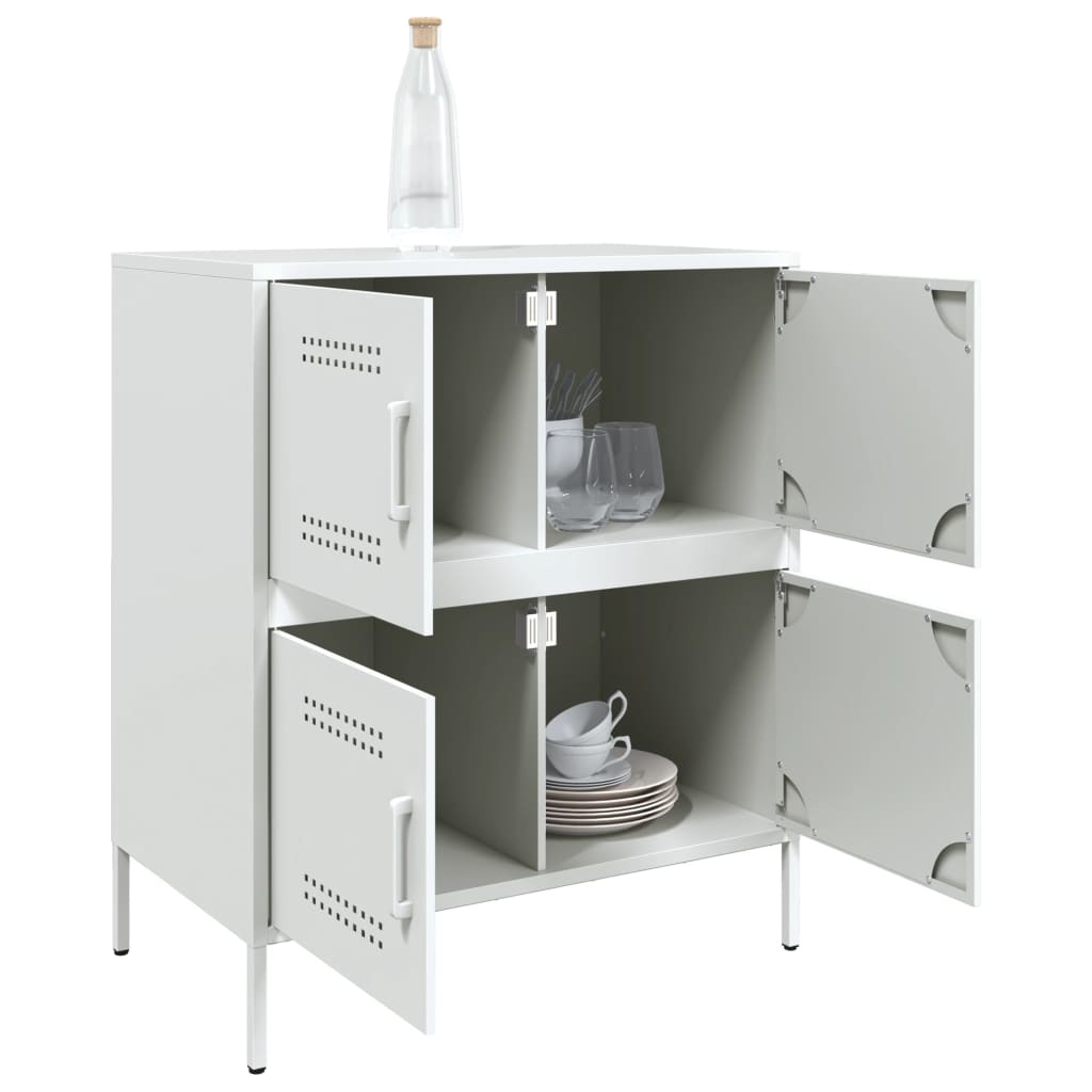Dressoir 68x39x79 cm staal wit is nu te koop bij PeponiXL, paradijselijk wonen!