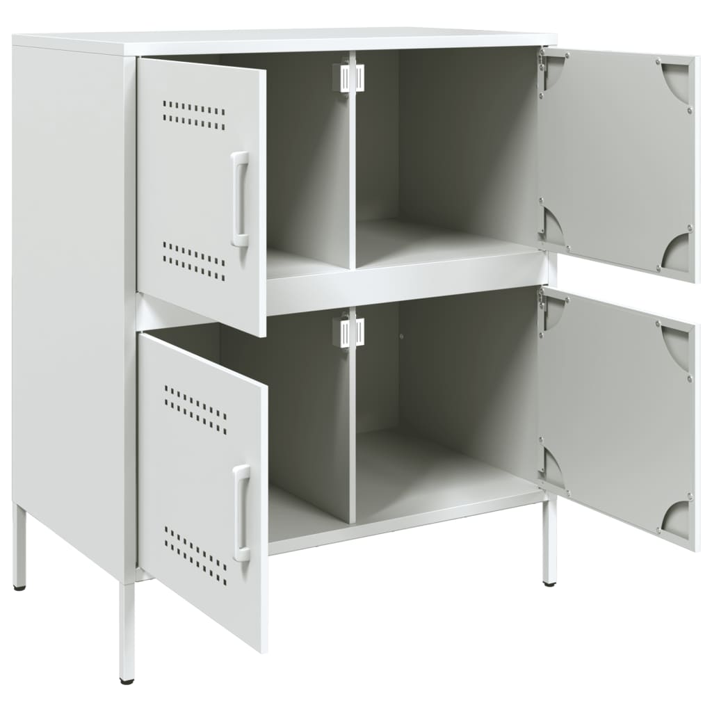 Dressoir 68x39x79 cm staal wit is nu te koop bij PeponiXL, paradijselijk wonen!
