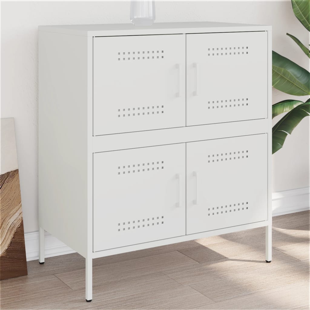 Dressoir 68x39x79 cm staal wit is nu te koop bij PeponiXL, paradijselijk wonen!