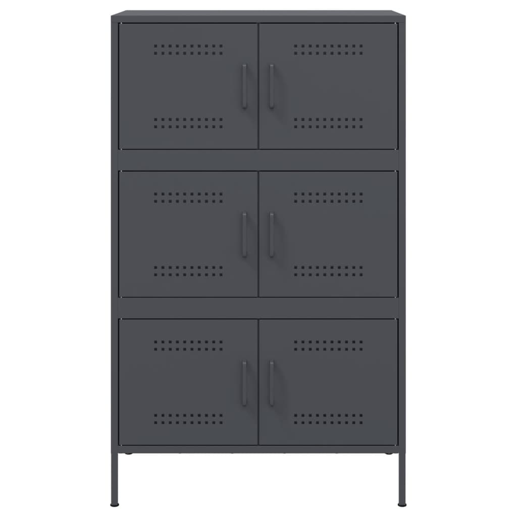 Hoge kast 68x39x113 cm staal antracietkleurig is nu te koop bij PeponiXL, paradijselijk wonen!