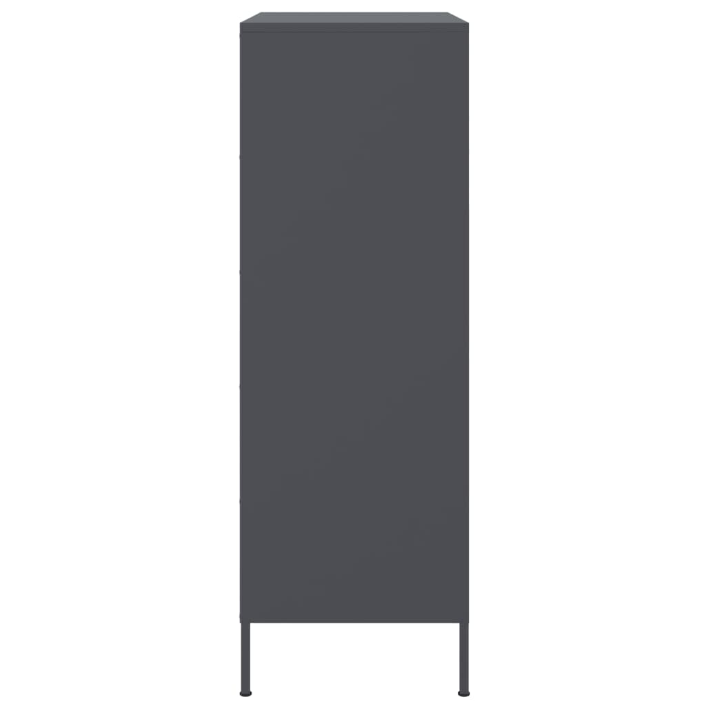 Hoge kast 68x39x113 cm staal antracietkleurig is nu te koop bij PeponiXL, paradijselijk wonen!