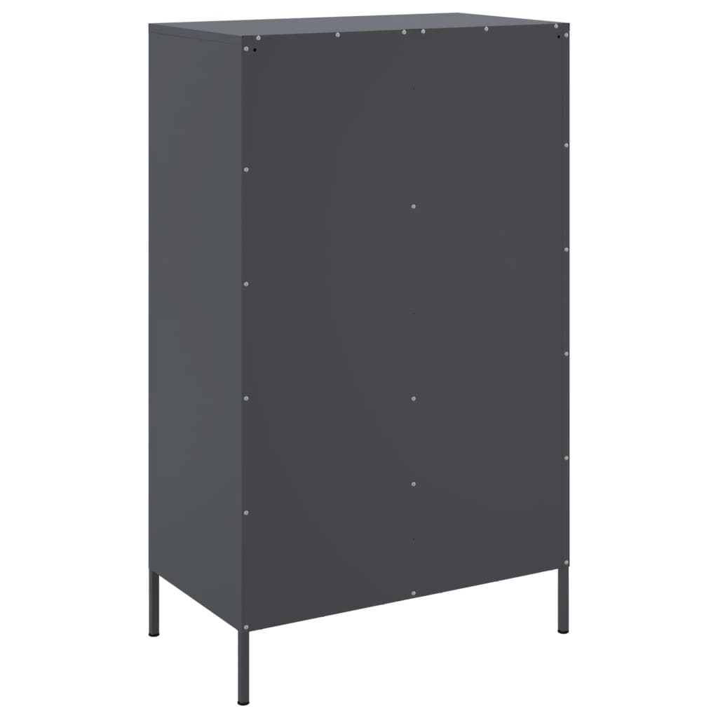 Hoge kast 68x39x113 cm staal antracietkleurig is nu te koop bij PeponiXL, paradijselijk wonen!