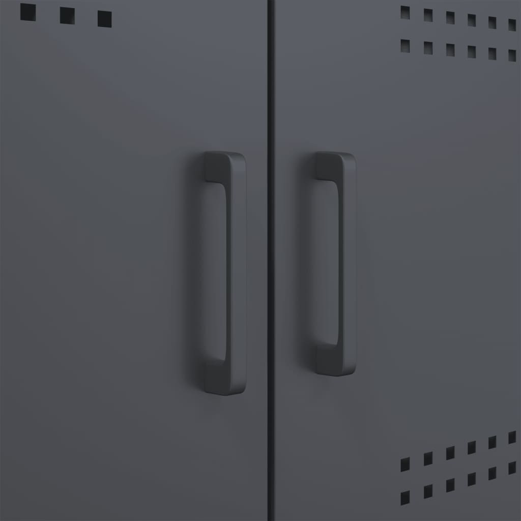 Hoge kast 68x39x113 cm staal antracietkleurig is nu te koop bij PeponiXL, paradijselijk wonen!