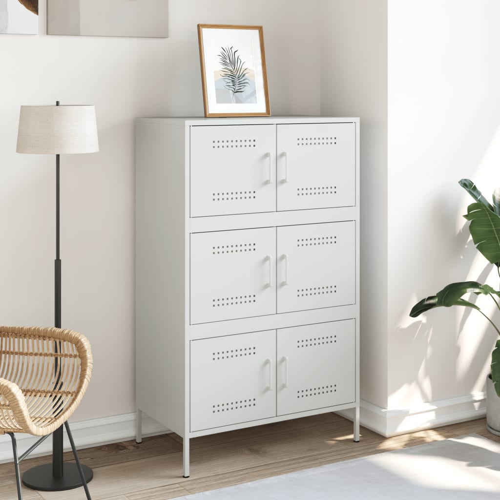 Hoge kast 68x39x113 cm staal wit is nu te koop bij PeponiXL, paradijselijk wonen!
