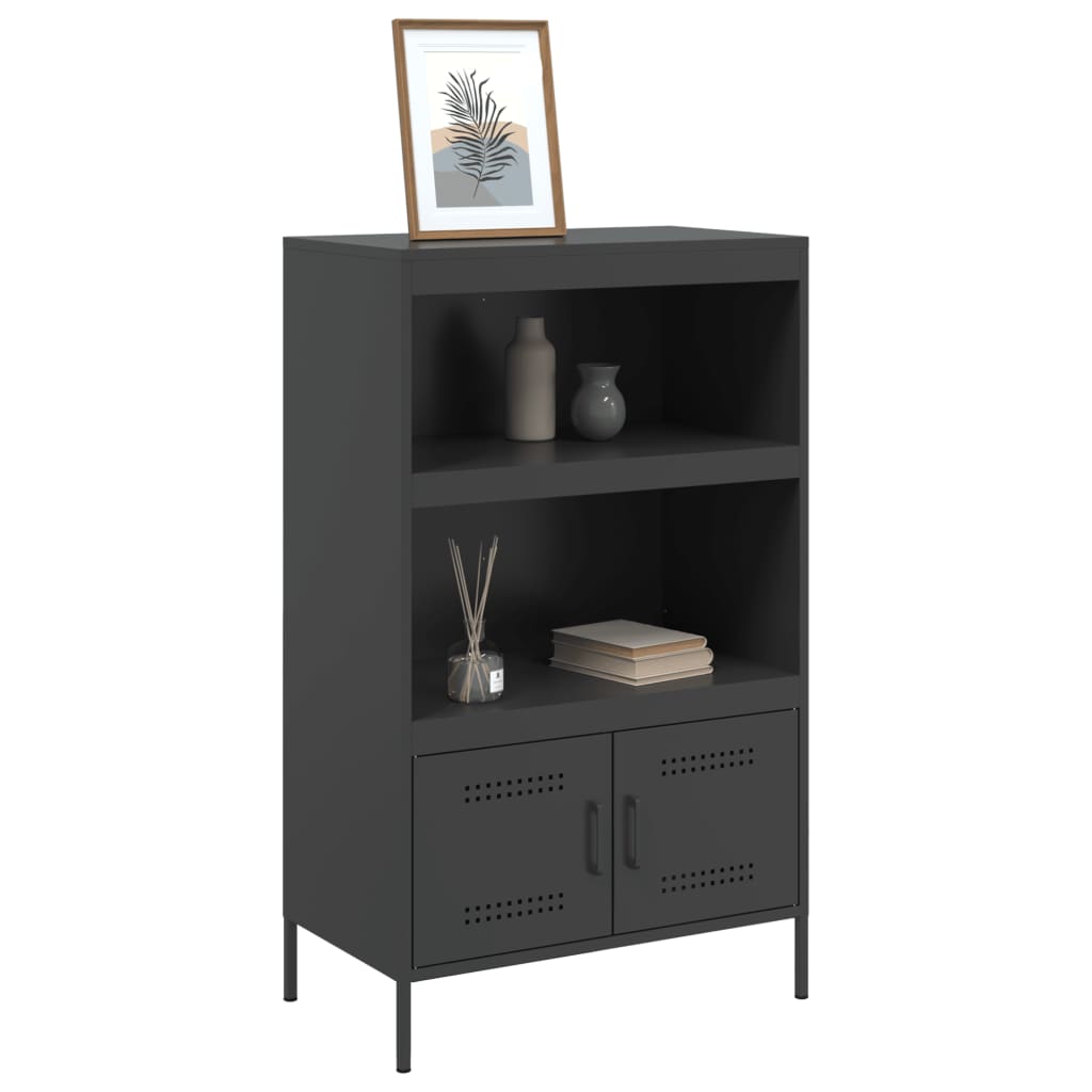 Hoge kast 68x39x113 cm staal zwart is nu te koop bij PeponiXL, paradijselijk wonen!