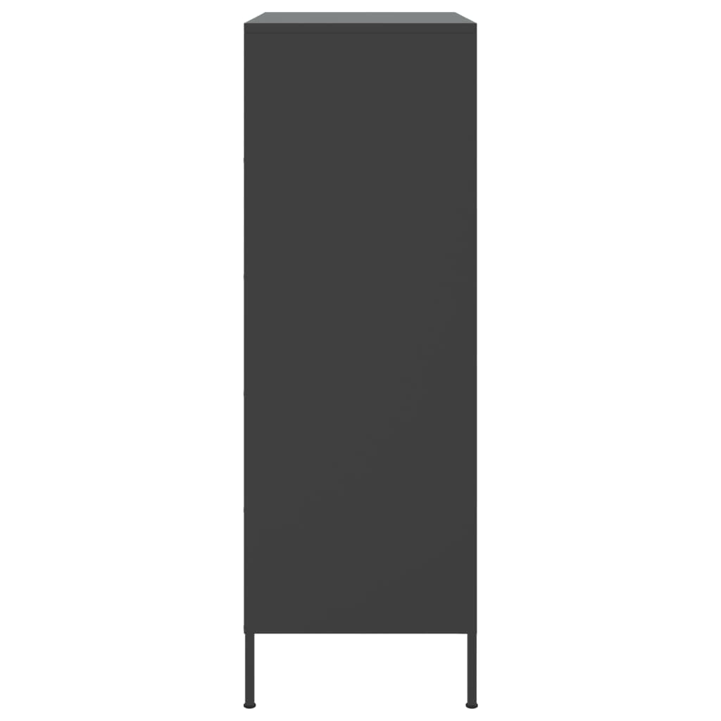 Hoge kast 68x39x113 cm staal zwart is nu te koop bij PeponiXL, paradijselijk wonen!