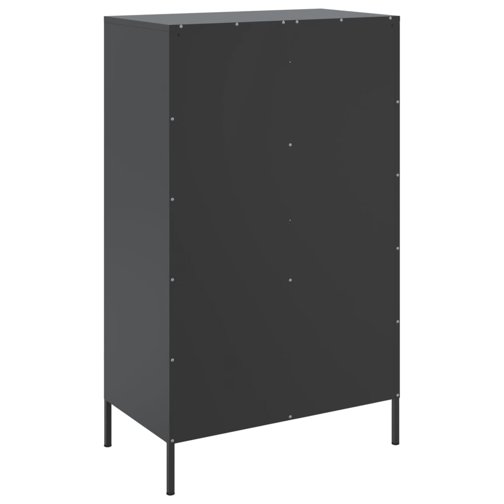 Hoge kast 68x39x113 cm staal zwart is nu te koop bij PeponiXL, paradijselijk wonen!