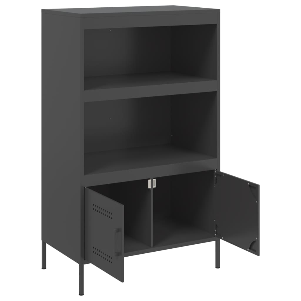 Hoge kast 68x39x113 cm staal zwart is nu te koop bij PeponiXL, paradijselijk wonen!