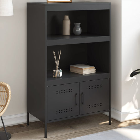 Hoge kast 68x39x113 cm staal zwart is nu te koop bij PeponiXL, paradijselijk wonen!
