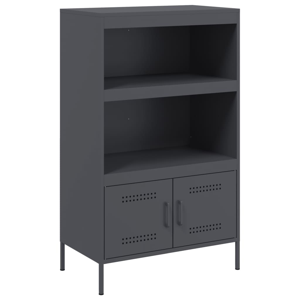 Hoge kast 68x39x113 cm staal antracietkleurig is nu te koop bij PeponiXL, paradijselijk wonen!