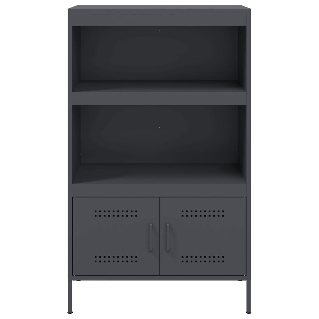 Hoge kast 68x39x113 cm staal antracietkleurig is nu te koop bij PeponiXL, paradijselijk wonen!