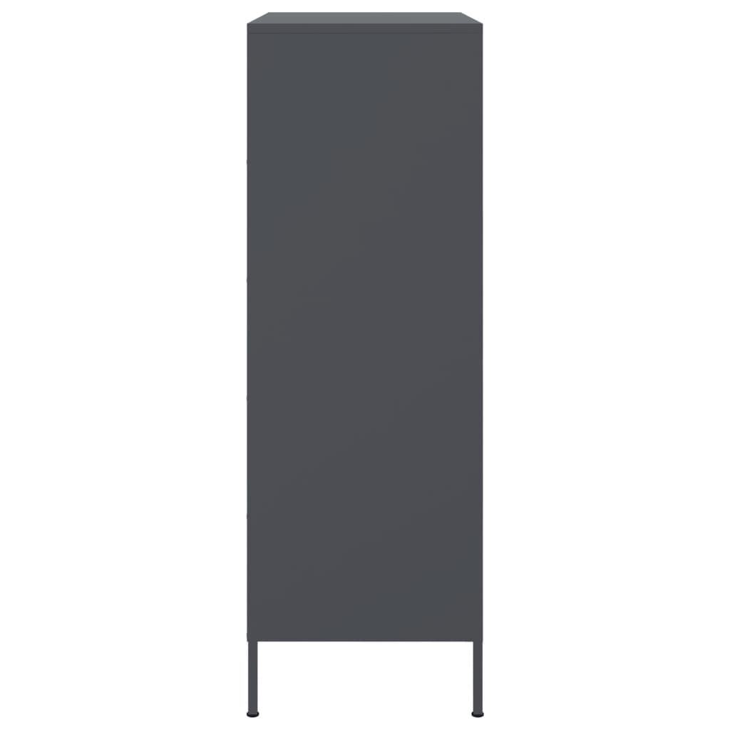 Hoge kast 68x39x113 cm staal antracietkleurig is nu te koop bij PeponiXL, paradijselijk wonen!
