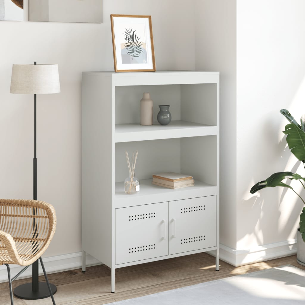 Hoge kast 68x39x113 cm staal wit is nu te koop bij PeponiXL, paradijselijk wonen!