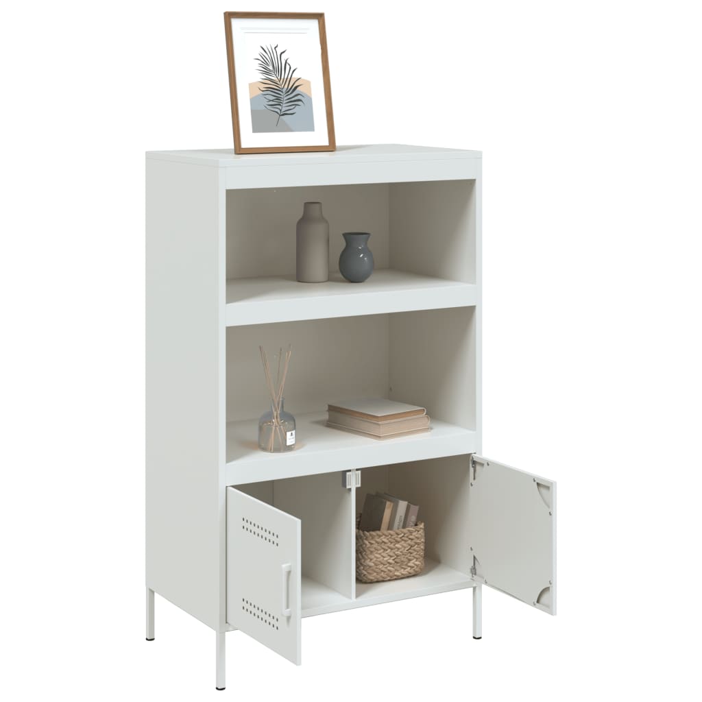 Hoge kast 68x39x113 cm staal wit is nu te koop bij PeponiXL, paradijselijk wonen!