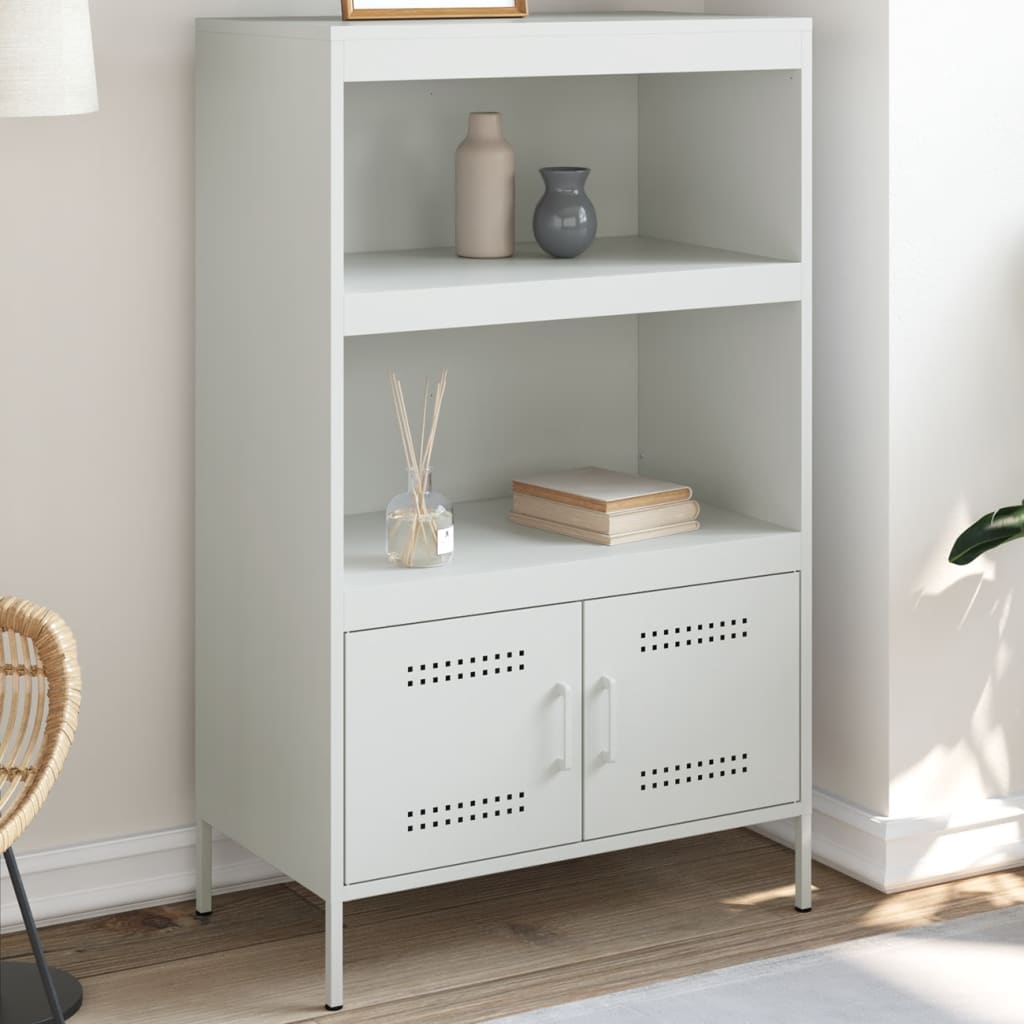 Hoge kast 68x39x113 cm staal wit is nu te koop bij PeponiXL, paradijselijk wonen!
