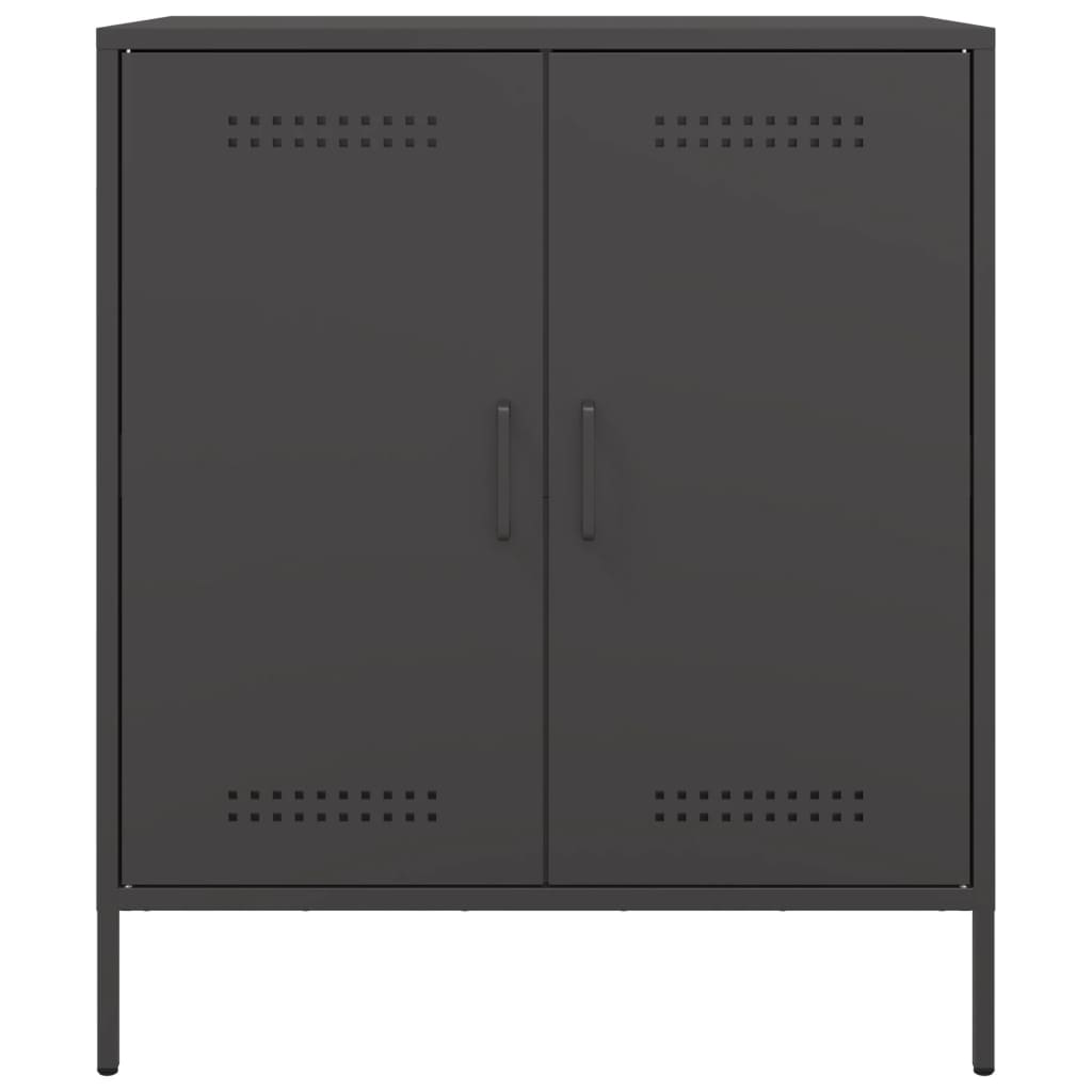 Dressoir 68x39x79 cm staal zwart is nu te koop bij PeponiXL, paradijselijk wonen!