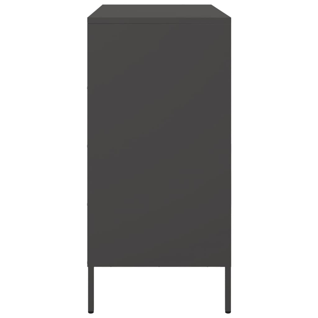 Dressoir 68x39x79 cm staal zwart is nu te koop bij PeponiXL, paradijselijk wonen!