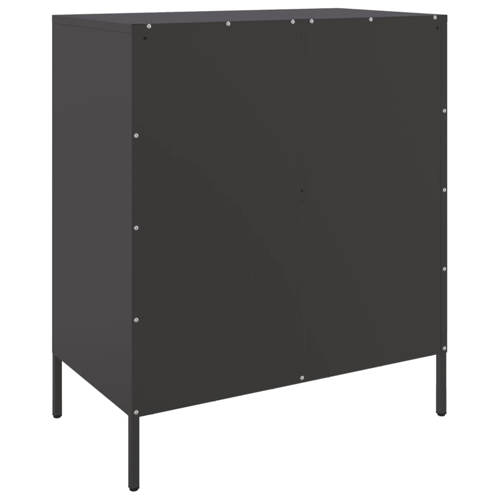 Dressoir 68x39x79 cm staal zwart is nu te koop bij PeponiXL, paradijselijk wonen!