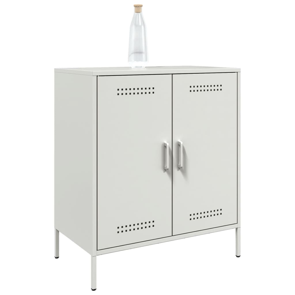 Dressoir 68x39x79 cm staal wit is nu te koop bij PeponiXL, paradijselijk wonen!