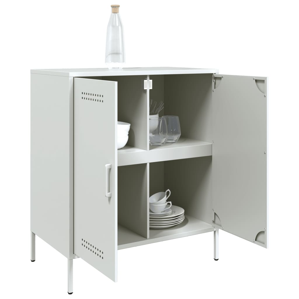 Dressoir 68x39x79 cm staal wit is nu te koop bij PeponiXL, paradijselijk wonen!