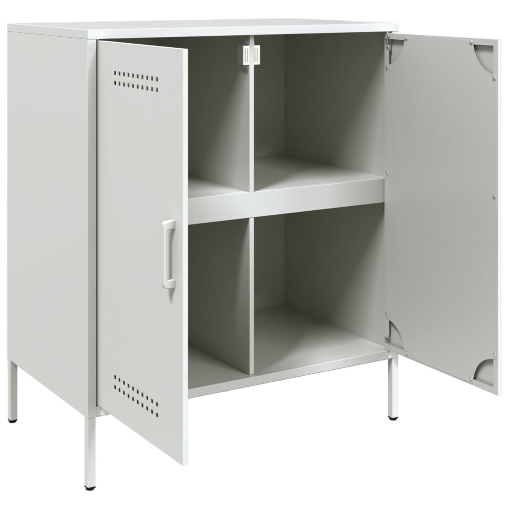 Dressoir 68x39x79 cm staal wit is nu te koop bij PeponiXL, paradijselijk wonen!