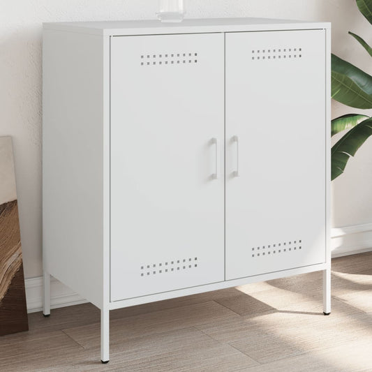 Dressoir 68x39x79 cm staal wit is nu te koop bij PeponiXL, paradijselijk wonen!