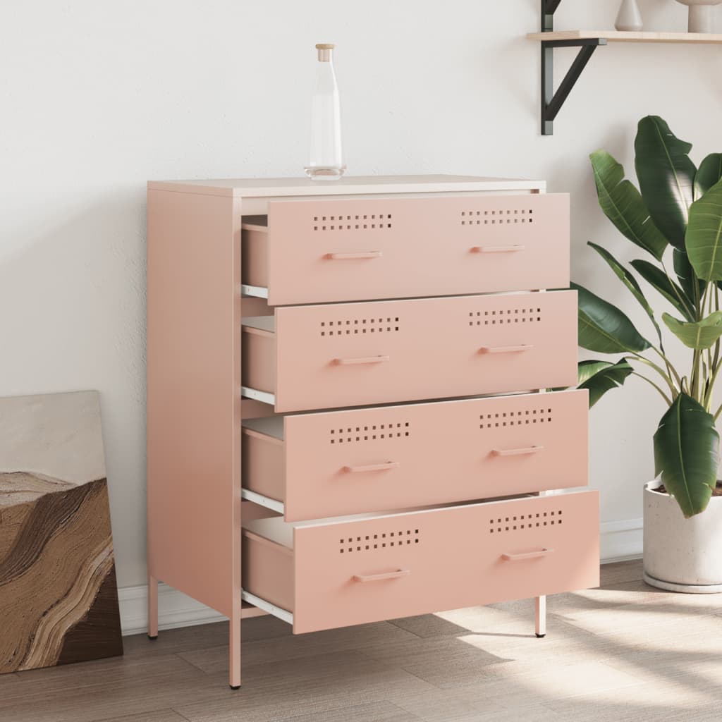 Dressoir 68x39x89 cm staal roze is nu te koop bij PeponiXL, paradijselijk wonen!