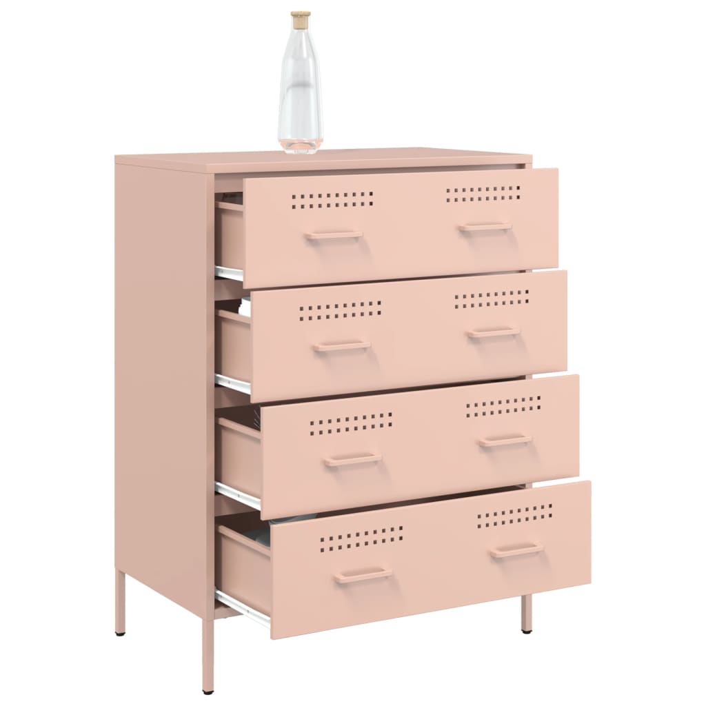 Dressoir 68x39x89 cm staal roze is nu te koop bij PeponiXL, paradijselijk wonen!