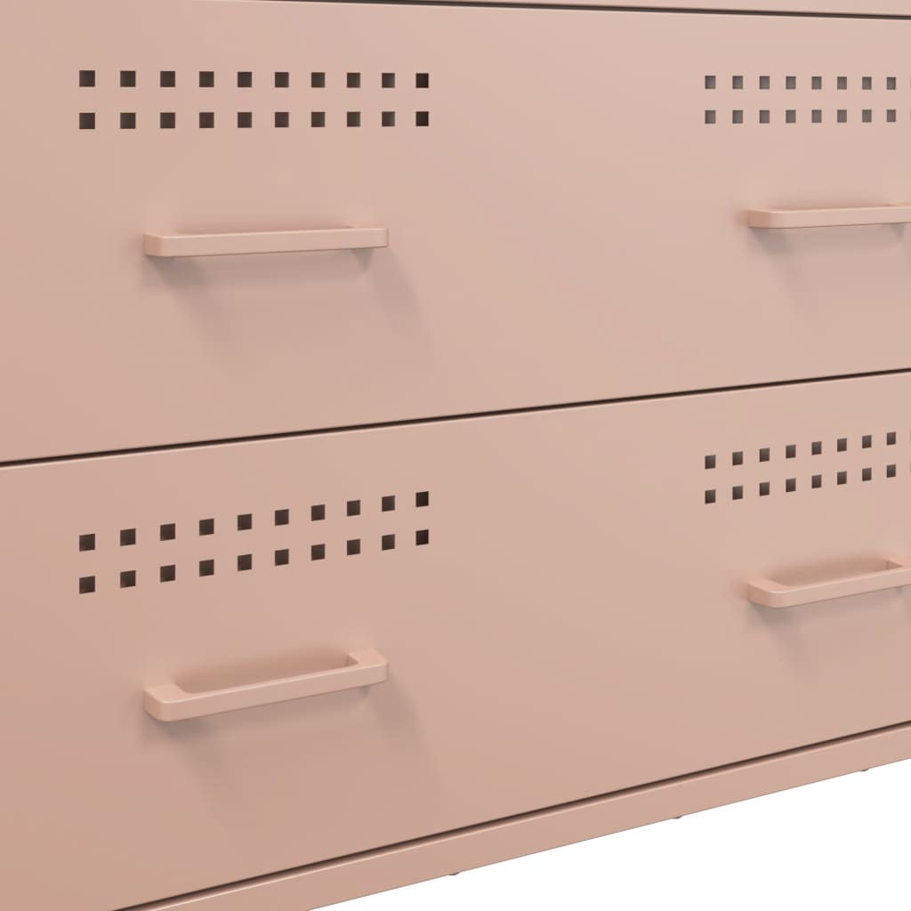 Dressoir 68x39x89 cm staal roze is nu te koop bij PeponiXL, paradijselijk wonen!