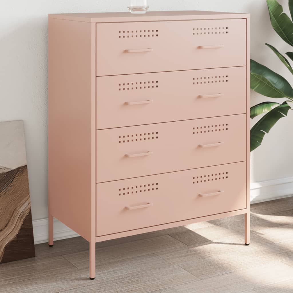 Dressoir 68x39x89 cm staal roze is nu te koop bij PeponiXL, paradijselijk wonen!