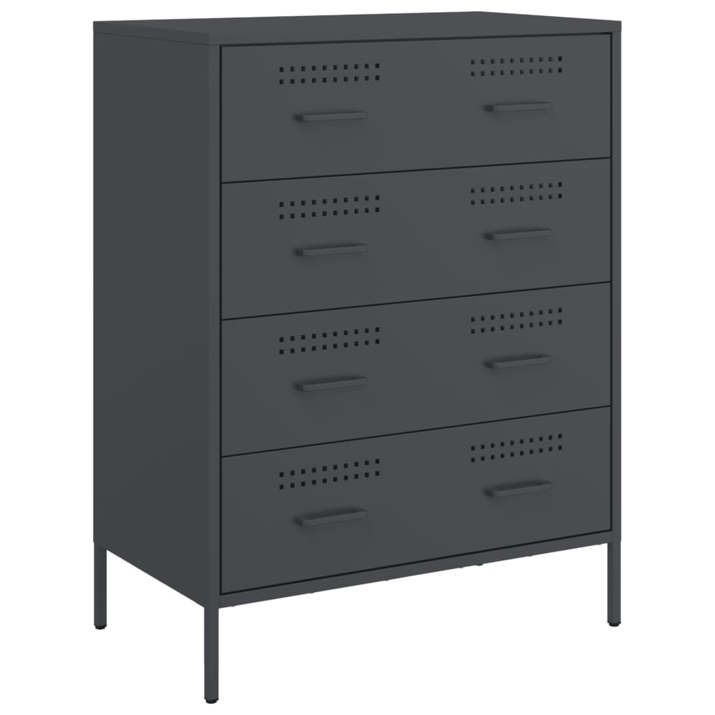 Dressoir 68x39x89 cm staal antracietkleurig is nu te koop bij PeponiXL, paradijselijk wonen!