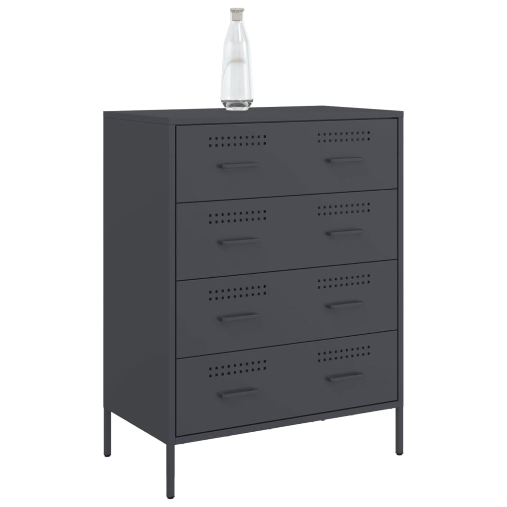 Dressoir 68x39x89 cm staal antracietkleurig is nu te koop bij PeponiXL, paradijselijk wonen!