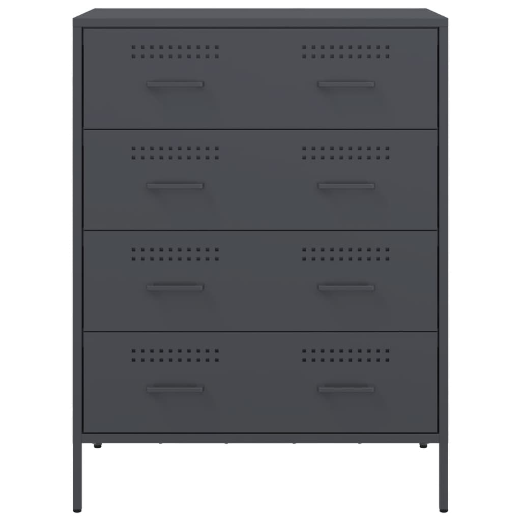 Dressoir 68x39x89 cm staal antracietkleurig is nu te koop bij PeponiXL, paradijselijk wonen!