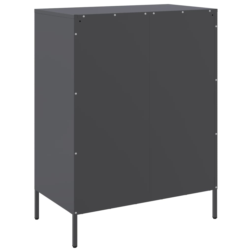 Dressoir 68x39x89 cm staal antracietkleurig is nu te koop bij PeponiXL, paradijselijk wonen!