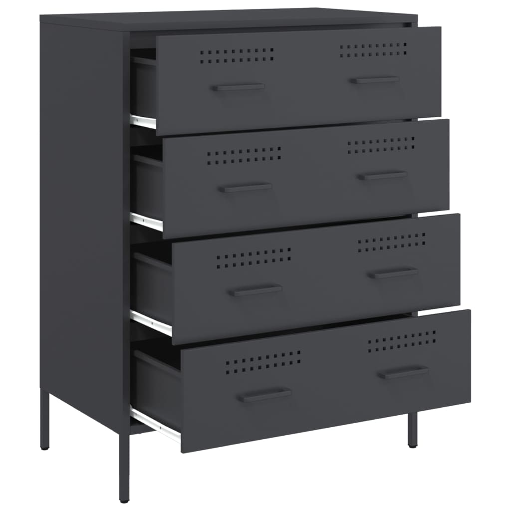 Dressoir 68x39x89 cm staal antracietkleurig is nu te koop bij PeponiXL, paradijselijk wonen!